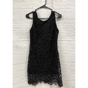 "Annabella" Black Lace Sleeveless Little Black Cocktail Dress Size Small. Formal
